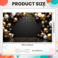thumbnail image 2 of Black Gold White Party Banner Metallic Balloons Celebration Backdrop Shiny Confetti Hanging Ornaments Event Display for Birthday Celebration Anniversary Party Formal Events, 2 of 9