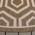thumbnail image 3 of Safavieh Courtyard Amelia Geometric Indoor/Outdoor Area Rug, Brown/Bone, 7'10" x 7'10" Round, 3 of 9