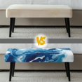thumbnail image 5 of Jiueut Blue White Marble Print Bench Slipcover for Dining Room, Anti Dust Bench Seat Protector Cover with Elastic Band Machine Washable Rectangle Seat Cushion Long Chair Seat Cover for Home Hotel, 5 of 7
