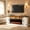 White, variant on 77" Fireplace TV Stand for 85" TV, 50" Electric Fireplace with LED Lights, Farmhouse Media Entertainment Center Console Table for Living Room Bedroom，Gray