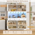 thumbnail image 6 of Homfa Kitchen Pantry Cabinet with LED, 72.4" Freestanding Kitchen Cabinet with Hutch & 4 Drawers, Wood Storage Cabinet for Dining Living Room, White, 6 of 8