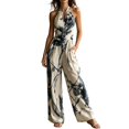 thumbnail image 2 of Sunnin Halter Neck Floral Jumpsuit with Pockets Wide Leg Sleeveless Casual Summer Wear, 2 of 6
