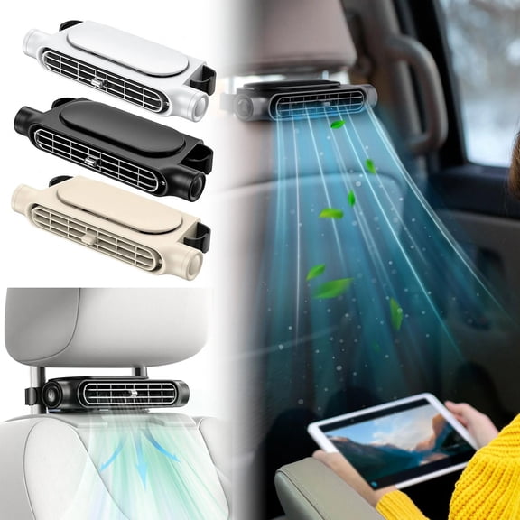 3 Speed Car Seat Fan, Car Seat Cooling Fan for Driver and Passenger Seat - Mini Portable USB Fan for Rear Seat Headrest, Silent Neck Back Fan Can Cool Your Back and Neck