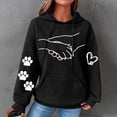 thumbnail image 2 of Enjoytime Womens Sweatshirt Plus Size Cute Printed Long Sleeve Drawstring Waffles Pullover Tops Loose Sweatshirt with Pocket Hoodies for Women, 2 of 4