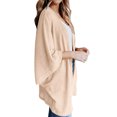 thumbnail image 1 of Sonducket Suéter abierto frontal para mujer, cárdigan de punto suelto de poliéster, manga 3/4, ropa informal de primavera y otoño, blanco, L Prendas para la parte del cuerpo albaricoque L Sonducket AP003557-38, 1 of 6