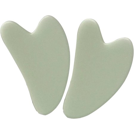 Gua Sha Facial Massage Tool for Face, Eyes, Neck, Body Skin Care Tools, Muscle Relaxing and Relieve Fine Lines and Wrinkles,Nature Jade Rose Quartz Gua Sha Massage Tool (Green)