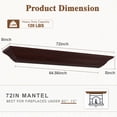 thumbnail image 4 of Kincubow 72 inch White Fireplace Mantel Shelf, Floating Wood Wall Mounted Shelf with Hidden Heavy Duty Bracket for over fireplace, Walnut Finish, 4 of 7