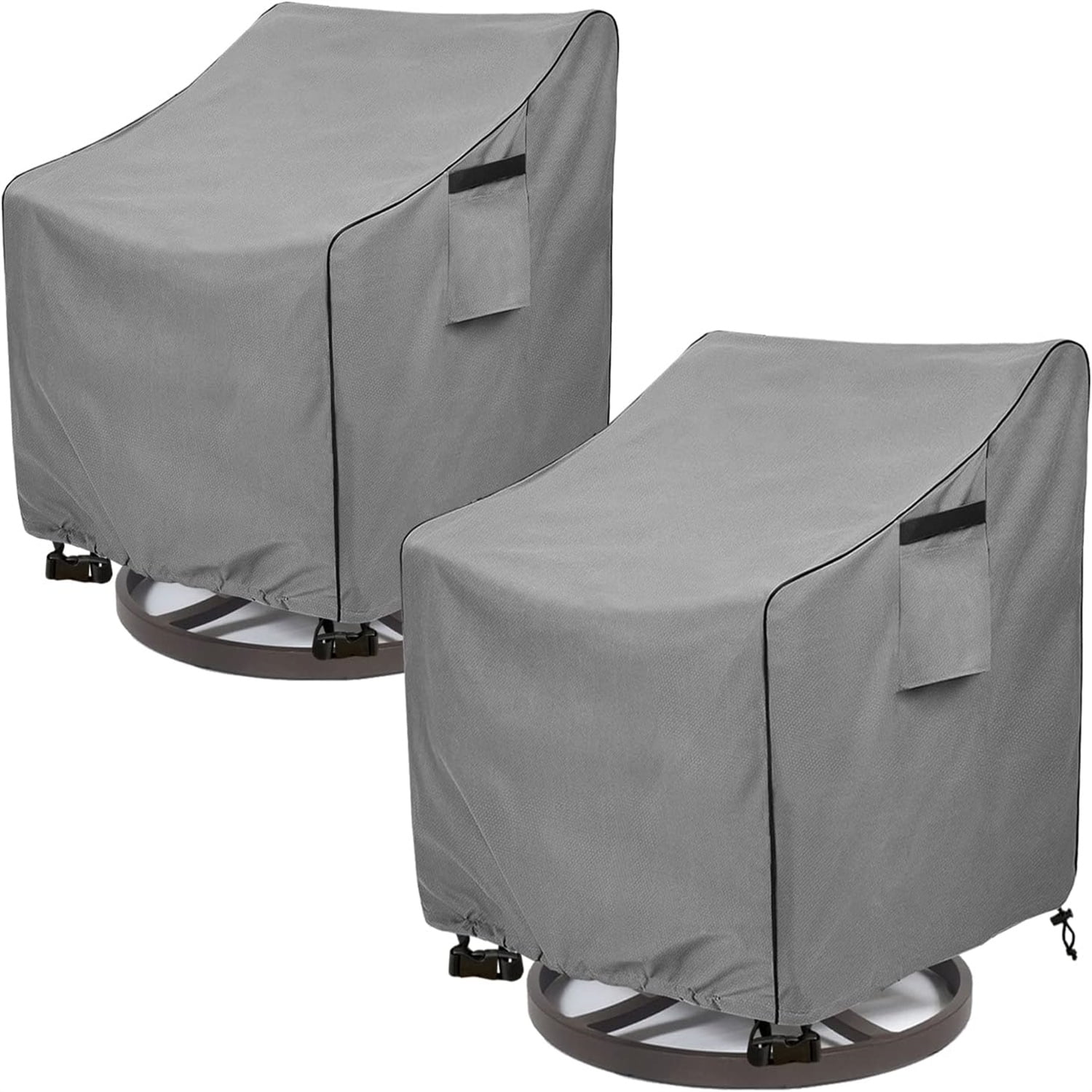 Outdoor Swivel Chair Cover 2 Pack,Outdoor Furniture Patio Chair Covers Waterproof Clearance,(30" W x 34" D x 38.5" H) Outdoor Lawn Patio Furniture Covers,Grey