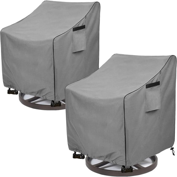 Outdoor Swivel Chair Cover 2 Pack,Outdoor Furniture Patio Chair Covers Waterproof Clearance,(30" W x 34" D x 38.5" H) Outdoor Lawn Patio Furniture Covers,Grey