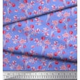 thumbnail image 3 of Soimoi Poly Georgette Fabric Leaves & Rose Floral Print Sewing Fabric Yard 42 Inch Wide, 3 of 5