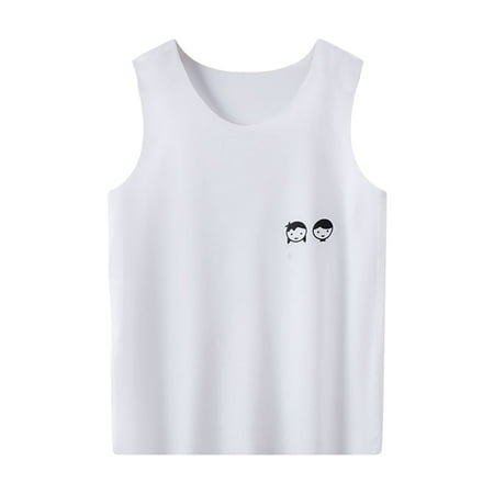 

Toddler Girls T-Shirts Sleeveless Shirts Casual Print White 100