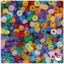 BeadTin Multi Frosted 6.5mm Mini Barrel Pony Beads (1000pcs)