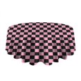 thumbnail image 5 of Black and Pink Checkerboard Pattern Round Tablecloth 60"x60",Wrinkle Wipeable Table Cloth for Kitchen Dining Room Picnic Patio Party, 5 of 6
