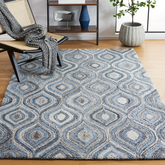 SAFAVIEH Abstract Salima Geometric Area Rug, Gray/Blue, 8' x 10'