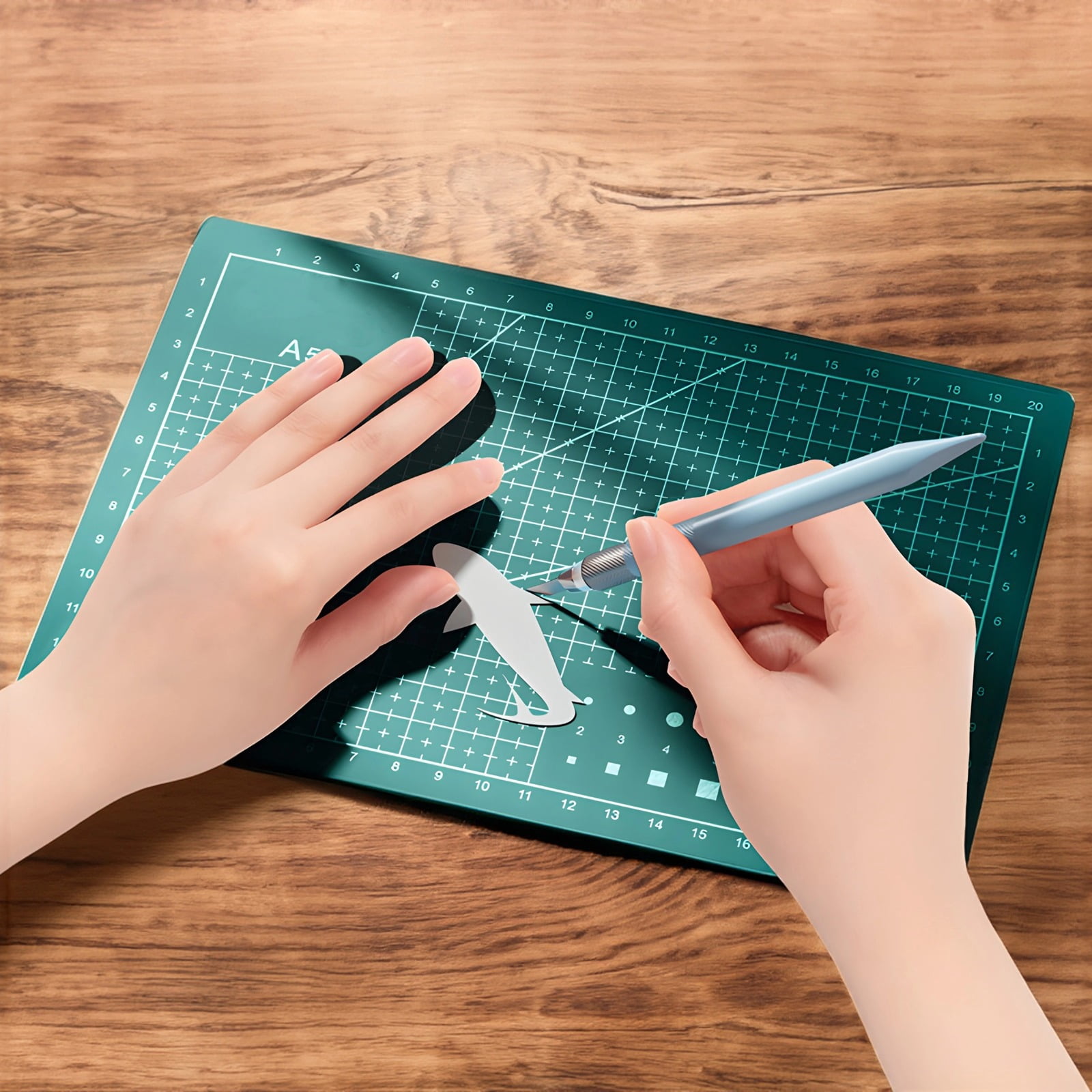 4 Pcs Self Healing Cutting Mats, A5 Rotary Cutting Mats with Grid Lines, 5.9 x 8.7 Inches PVC Craft Cutting Pad Set in 4 Colors for Sewing Quilting Art Projects