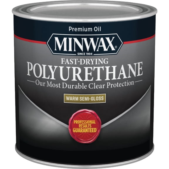 Minwax Fast Drying Polyurethane Protective Wood Finish, Clear Semi-Gloss, Pint