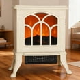 thumbnail image 2 of TopComfy Electric Fireplace Stove Heater with Realistic Log Set Flame Effect Freestanding Design Adjustable Heat Settings for Living Room Bedroom, Beige, 2 of 6
