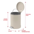 thumbnail image 2 of Glad Bathroom Trash Can, 1.2 Gallon Stainless Steel Small Step Garbage Bin with Lid, Beige, 2 of 7