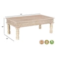 thumbnail image 5 of Milton Solid Wood 3-Piece Carved Living Room Table Set Weathered Finish, 5 of 13
