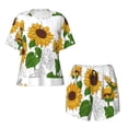 thumbnail image 4 of Naloa Plump Sunflower And Sketch Women's Short-Sleeved Pajama Set, Loungewear, Summer pajamas, Breathable Cozy - Medium, 4 of 9