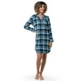 thumbnail image 4 of Fruit of the Loom Women's Beyond Soft Long Sleeve Button Down Flannel Sleepshirt, Sizes S-4X, 4 of 5