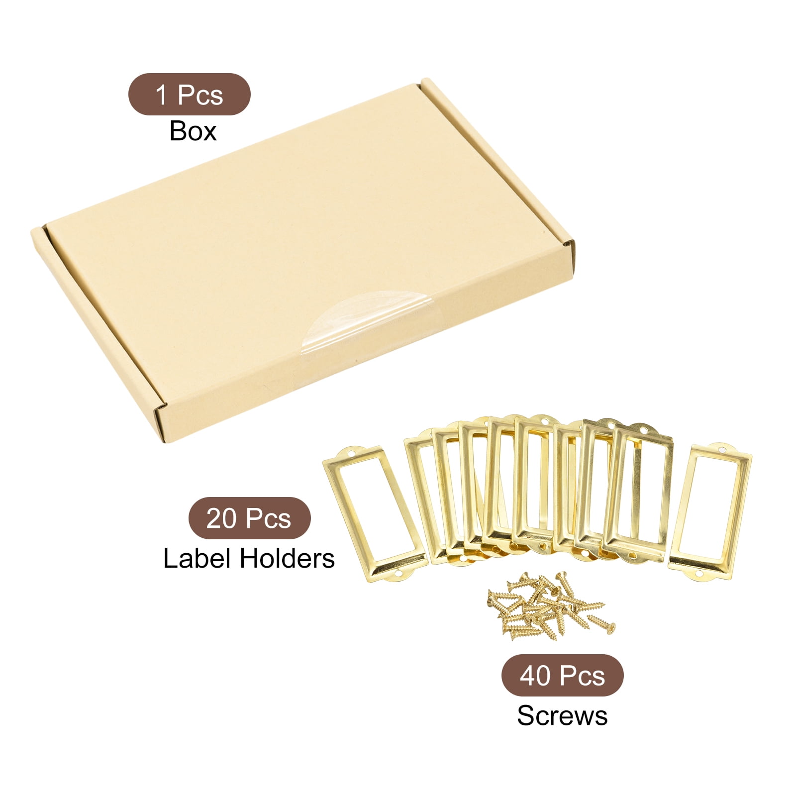 Unique Bargains 83x30mm Drawer Tag Label Metal Label Holder File