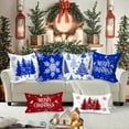 thumbnail image 3 of 20x20 Blue Christmas Pillow Covers Set of 4, Christmas Decorations Pillowcase, Winter Decorative Pillow Case, Merry Christmas Tree Cushion for Indoor Home Bedroom Sofa Xmas Couch Decor, 3 of 6