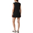 thumbnail image 3 of Conjunto de Lounge Inspire Chic de 2 piezas para mujer, top sin mangas de punto acanalado con cuello redondo, pantalones cortos, conjuntos casuales en negro, 3 of 6