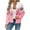 Pink|Floral, variant on Full-zip Jacket for Women without Hood Trendy Waffle Knit Graphic Printed Casual Bomber Coat Long Sleeve Outerwear (XL, Black|Plaid)