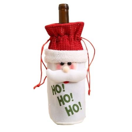 

UDIYO Red Wine Bottle Cover Bags Elk/Snowman/Santa Claus Christmas Party Decoration