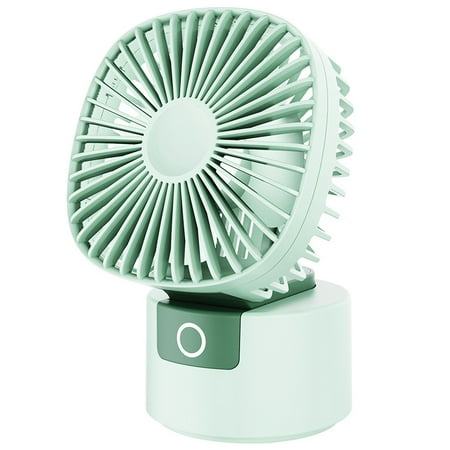 

Portable Shaking Head USB Rechargeable Fan with Base for Office Green