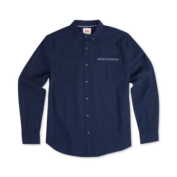 Levi's Bueller Dobby - Camisa con botones para hombre, color azul, grande Levis Botones al frente