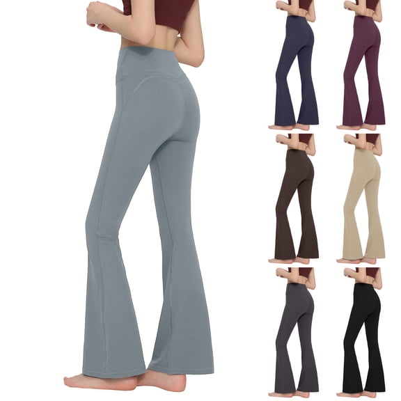 ZKunhua Flare Yoga Pants for Women High Waist Leggings Stretchy Bootcut Yoga Pants for Daily Workout