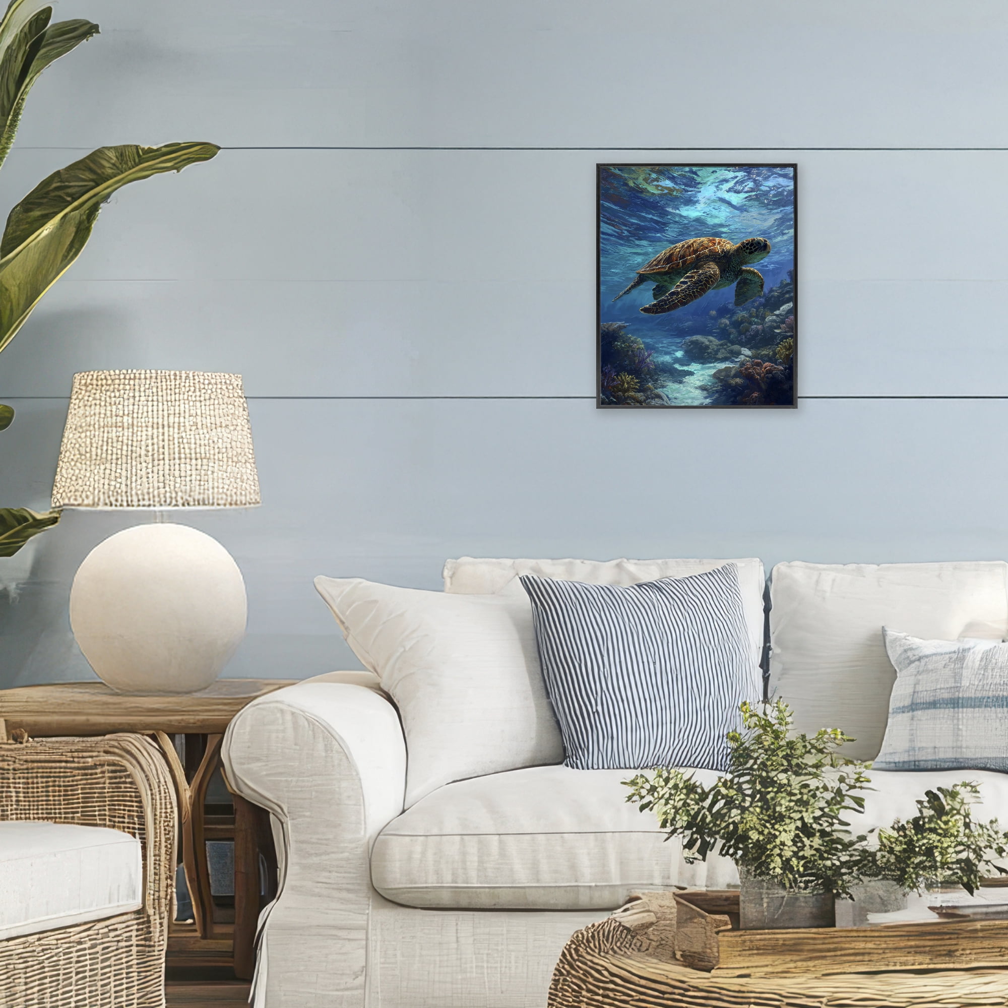Stupell Industries Oceanic Adventurer Tortoise Black Framed Giclee Art, design by Franklyn Gregory