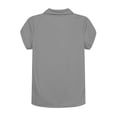 thumbnail image 6 of Scyoekwg Boys T Shirts Casual Kids Short Sleeve Shirts Solid Color Lapel Basic Tops Tee Summer Clothes, Gray, 7-8 Years, 6 of 7