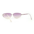 thumbnail image 4 of Narrow Tapered Side Tear Drop Shape Metal Rim Hipster Sunglasses Gold - Purple Brown, 4 of 4