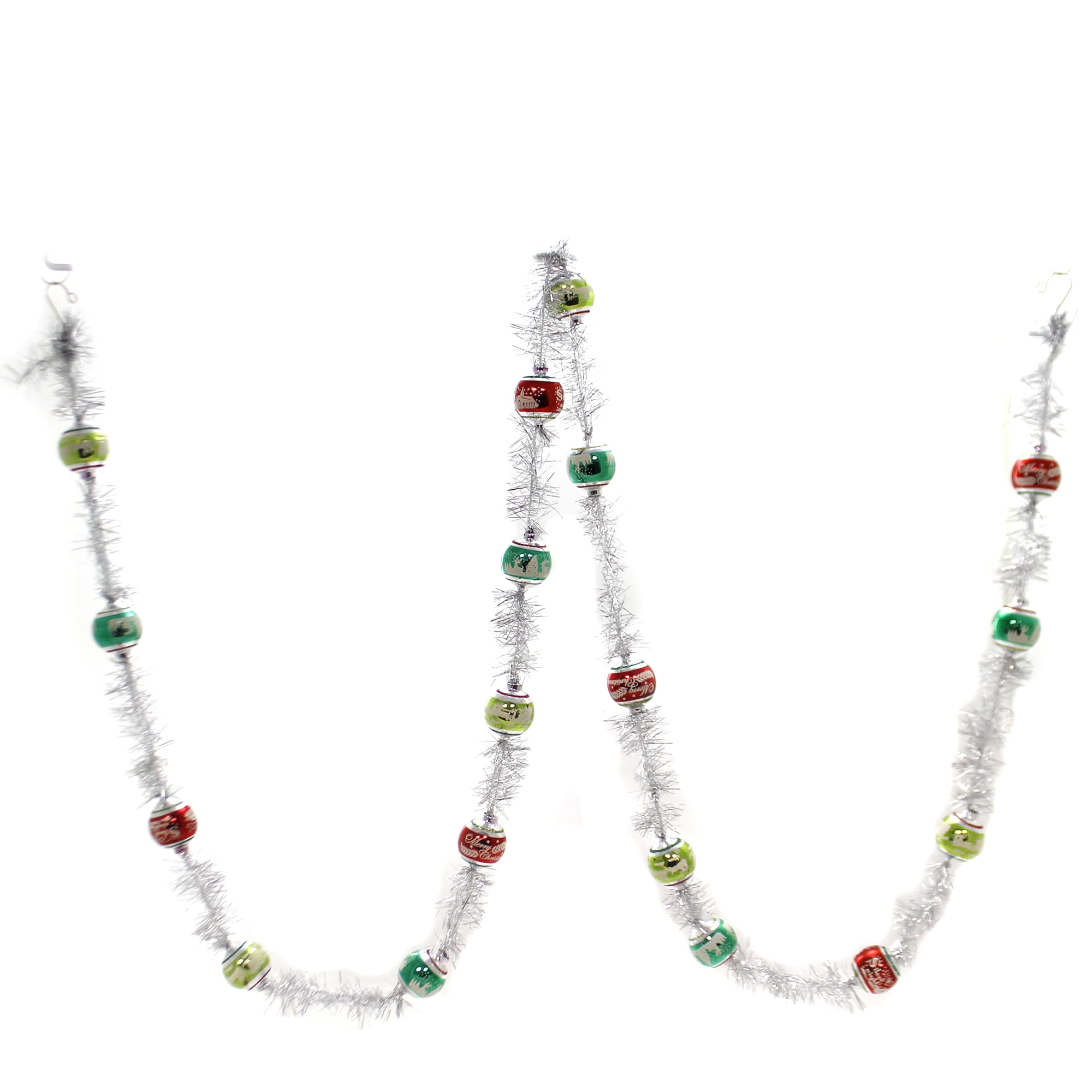 Shiny Brite HS TINSEL GARLAND Glass Holiday Splendor Flocked 4027576