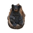 thumbnail image 2 of Ours Noir Assis dans une Souche Statue de Jardin, 2 of 5