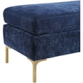 thumbnail image 4 of TOV Furniture Delilah 17.5"H Velvet/Stainless Steel Bench in Navy Textured/Gold, 4 of 6