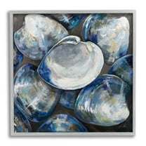 Stupell Industries Clam Shells Painting Animals & Insects Painting Gray Framed Art Print Wall Art, 24 x 24