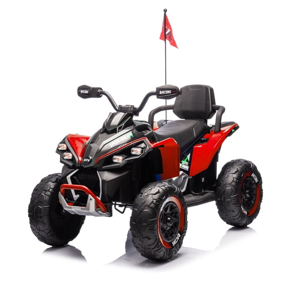 Ride On Toys Car for Big Kids, Kids ATV with Parents Control, Double-Sided All-Terrain Racing Car Toy, Gift for Boys & Girls Ages 3-8 (Red)
