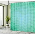 thumbnail image 4 of Ambesonne Green Shower Curtain, Pixel Mosaic Love Pattern, 69"Wx84"L, Green, 4 of 4
