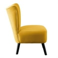 thumbnail image 4 of Wingback Living Room Chair, Cute Velvet Accent Chair, Button Tufted Leisure Reading Chair with Thick Cushion, Armless Club Chair for Bedroom, Living Room and Dorm, Yellow, 4 of 4