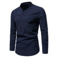 thumbnail image 4 of Awdenio Chemise d'Affaires Légère à Manches Longues Couleur Unie Décontractée à Boutons et Col Rabattu, 4 of 6