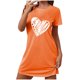 thumbnail image 2 of Camisón corto extragrande para mujer, estampado, cuello redondo y manga corta, de poliéster., 2 of 4