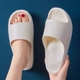 thumbnail image 2 of Slippers for Men Slip-on Flat Heel Non-Slip Slides Shower Shoes Mens Comfortable Lightweight Indoor Bathroom Sandals Outdoor Beach Shoes, 2 of 7