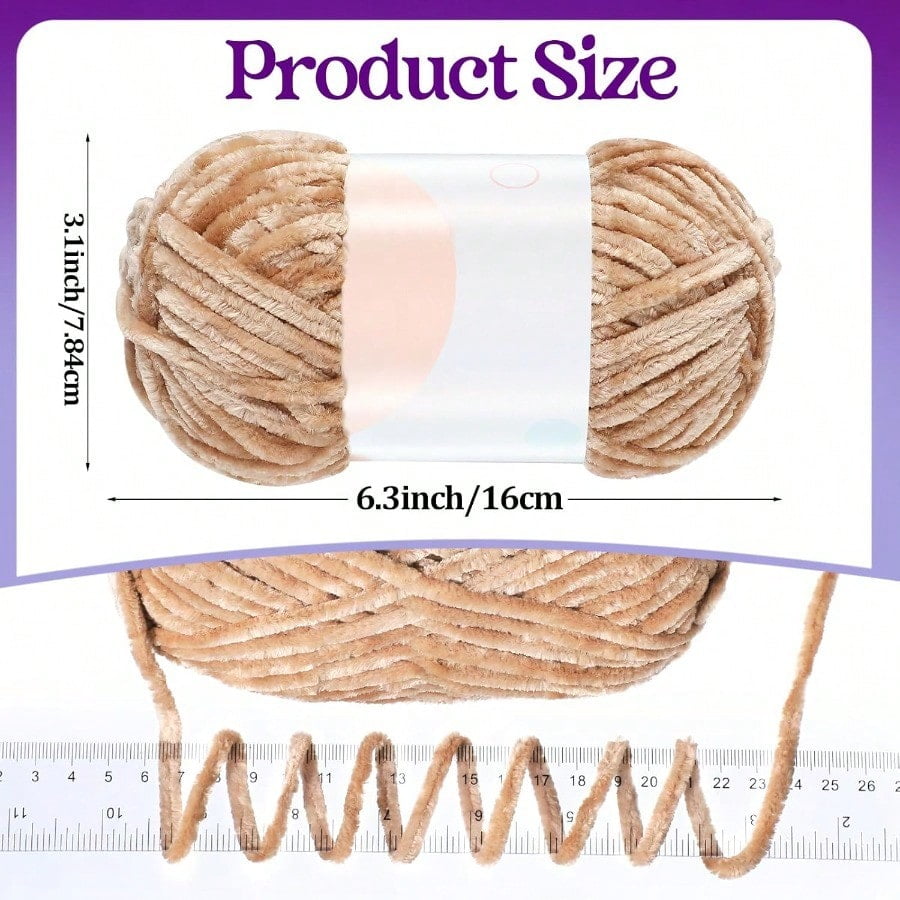 20 Skeins Soft Chenille Yarn Veet Blanket Yarn for Crocheting Hand Knitting Weaving DIY Craft 10 Colors 93 Yards Each Vivid Color