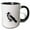 Black/White, variant on 3drose, Side View of a Magnificent Hooded Crow, 11oz Two-tone Red Mug
