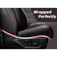 thumbnail image 5 of Coverado Custom Front Seat Covers Waterproof Faux Leather Seat Protectors, Fit For 2015-2023 F150, 2017-2023 F250 F350 Crew Cab, Black&Red Trim, 5 of 7
