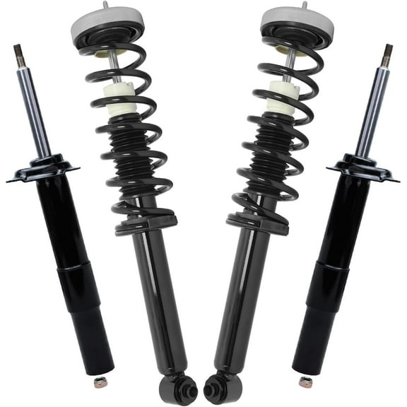 Detroit Axle - Struts Shocks for BMW 528i 525i 530i 535i, 2 Rear Struts with Coil Springs 2 Front Shock Absorbers Suspension Replacement